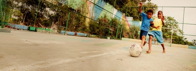 Boys playing football