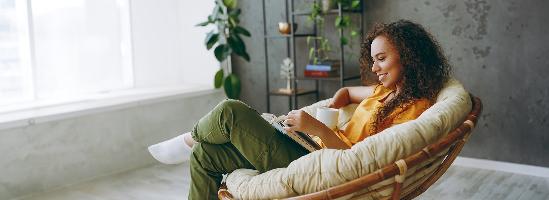 Woman relaxing at home